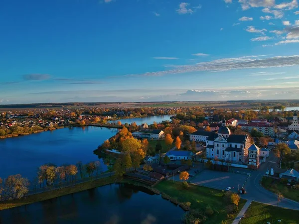 Luftaufnahme Einer Kleinstadt Herbst — Stockfoto