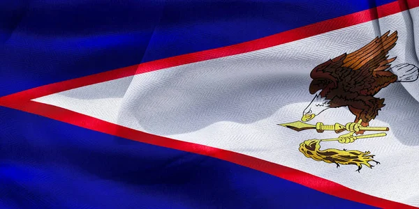 Illustration Realistic Waving Fabric Flag American Samoa Background Wallpaper —  Fotos de Stock