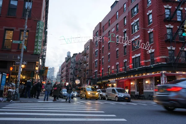 New York City United States Feb 2019 Busy Street Little — Stockfoto
