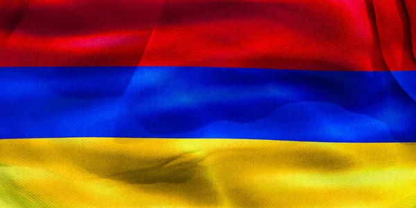 Illustration Realistic Waving Fabric Flag Armenia Background Wallpaper — Stockfoto