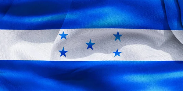 Illustration Realistic Waving Fabric Flag Honduras Background Wallpaper — Zdjęcie stockowe