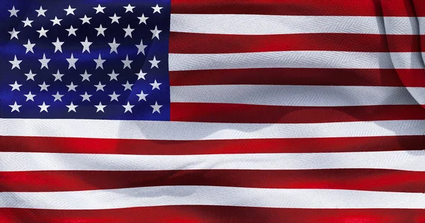 Illustration Einer Usa Flagge Realistisch Schwenkende Stofffahne — Stockfoto