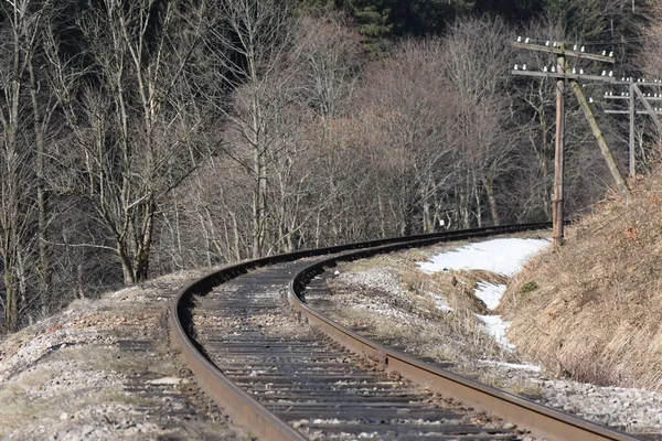 Järnvägsspår Järnvägsspåret — Stockfoto