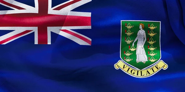 Illustration Brittiska Jungfruöarna Flagga Realistisk Vinka Tyg Flagga — Stockfoto