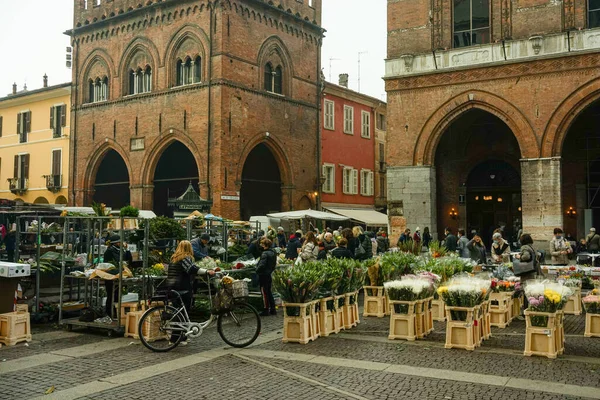 Pouliční Trh Italském Městě — Stock fotografie