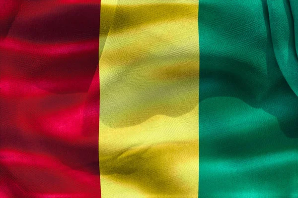 Illustration Realistic Waving Fabric Flag Guinea Background Wallpaper — Stock fotografie