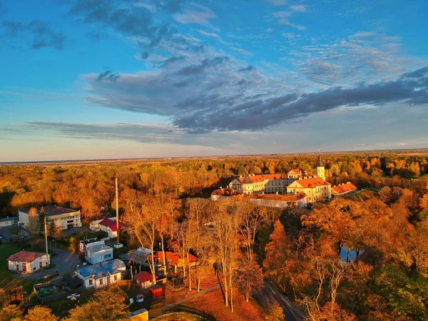Luftaufnahme Einer Kleinstadt Herbst — Stockfoto