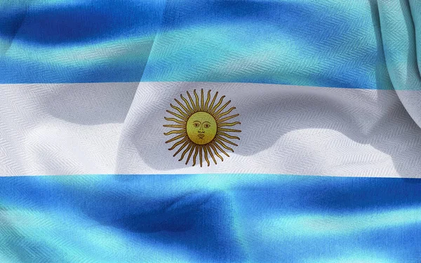 Illustration Realistic Waving Fabric Flag Argentina Background Wallpaper —  Fotos de Stock