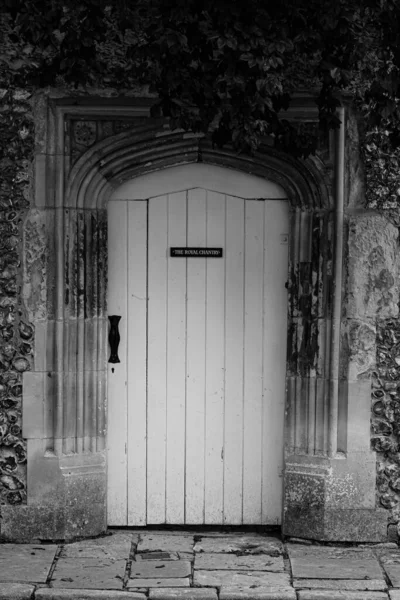 黒と白の古い木製のドア — ストック写真