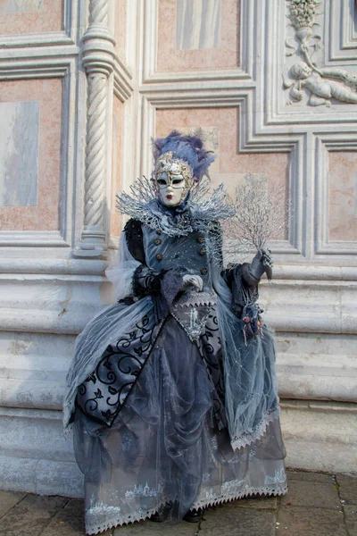 Venezia Italy Mar 2019 Woman Costume Ice Queen Carnival Venice — Stockfoto