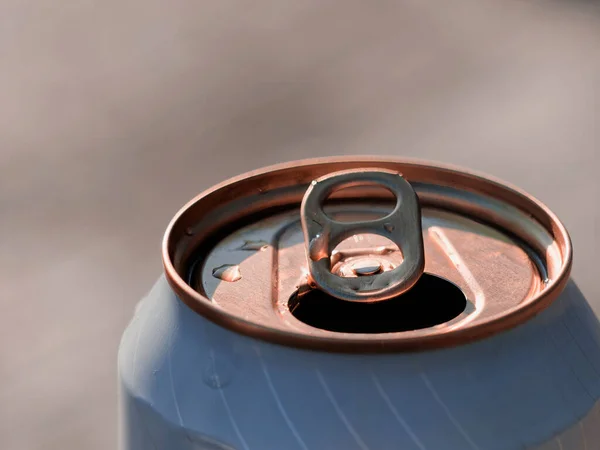 Close Beer Can Black Background — Stock Photo, Image