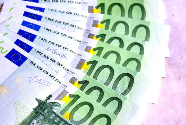 Billetes Dinero Euros Moneda Unión Europea —  Fotos de Stock