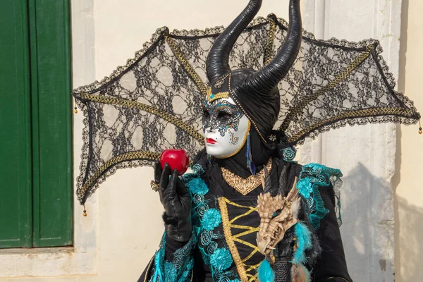 Venezia Italy Mar 2019 Fairy Living Character Horns Holding Red — Stockfoto