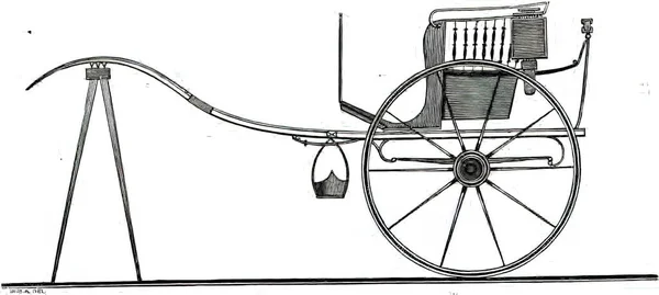 Nineteenth Century Vintage Illustration Simple Carriage White Background — Stockfoto