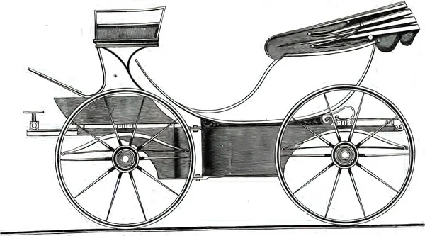 Sketch Nineteenth Century Vintage Carriage White Background — Stock Photo, Image