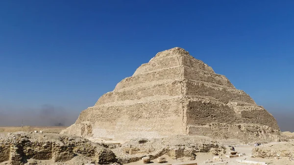 Die Pyramiden Von Giza Der Wüste — Stockfoto