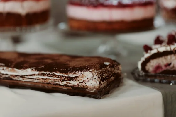 Delicious Chocolate Cake Cream — Stock Photo, Image