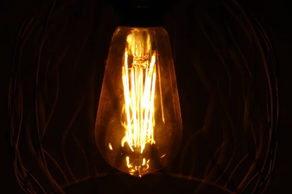 Light Bulb Black Background — Stock Photo, Image