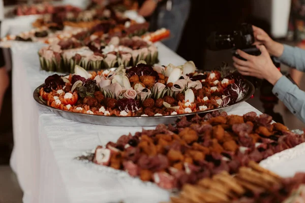 Вкусные Блюда Свадебного Банкета — стоковое фото