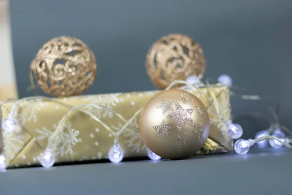 Boules Noël Sur Fond Blanc — Photo