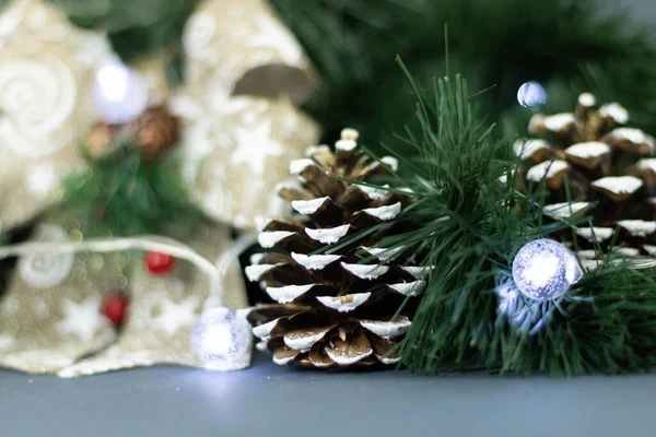 Décoration Noël Avec Branche Sapin — Photo