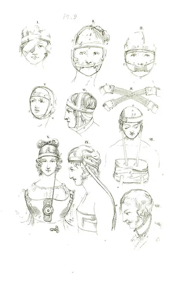 Staré Černobílé Ilustrace Pro Budoucí Lékaře Učebnice Anatomie Devatenáctého Století — Stock fotografie
