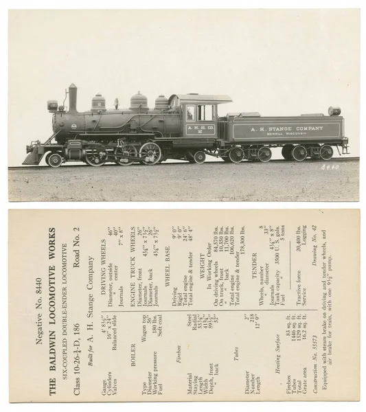 Illustration Nineteenth Century Vintage Steam Locomotive Its Characteristics — Stock Photo, Image