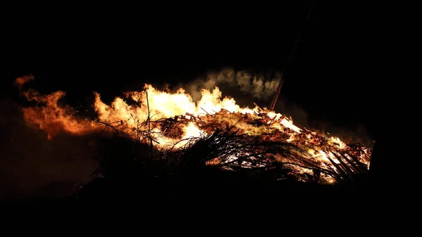 Llamas Fuego Sobre Fondo Negro — Foto de Stock