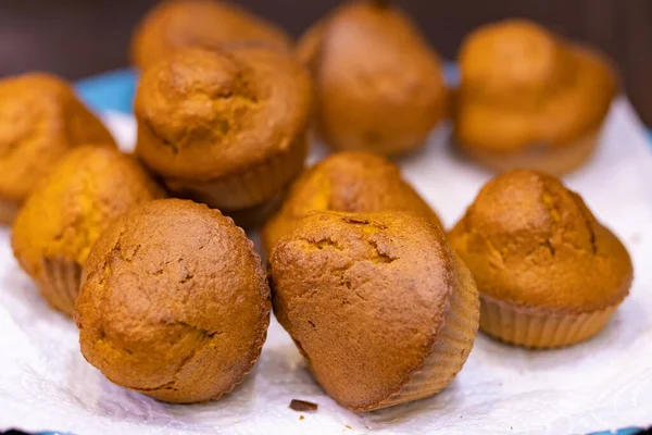 Muffin Fatti Casa Con Cioccolato Zucchero Velo — Foto Stock