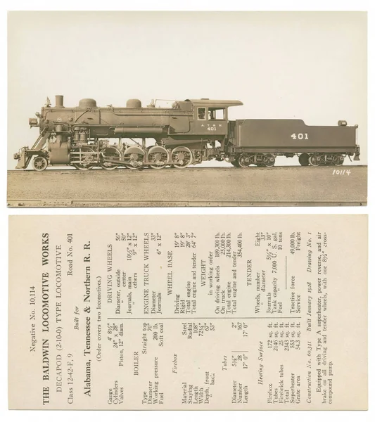 Vintage Illustration Steam Locomotive Nineteenth Century Its Features — Photo