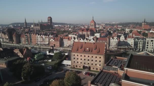 Staré Město Gdaňsk Pohled Shora — Stock video