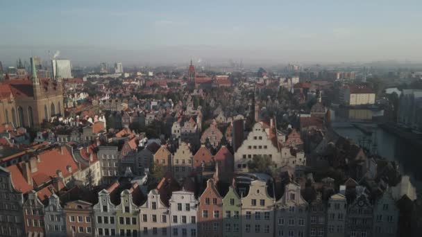 Ciudad Vieja Gdansk Vista Superior — Vídeos de Stock