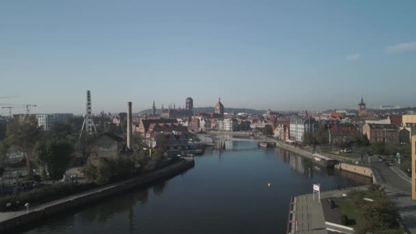 Cidade Velha Gdansk Vista Superior — Vídeo de Stock