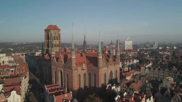 Ciudad Vieja Gdansk Vista Superior — Vídeos de Stock