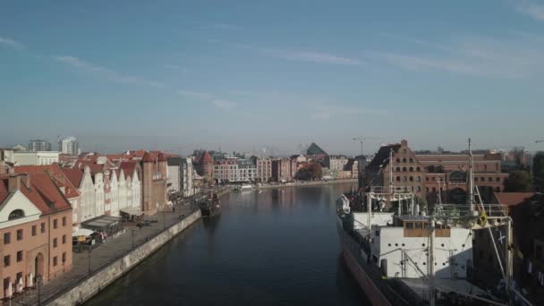 Old Town Gdansk Top View — Stock Video