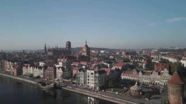 Altstadt Von Danzig Blick Von Oben — Stockvideo