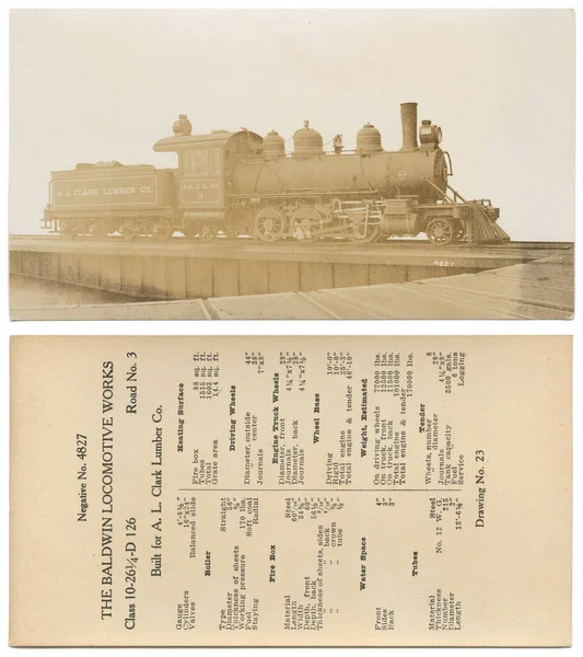 Illustration Nineteenth Century Vintage Steam Locomotive Its Features — ストック写真