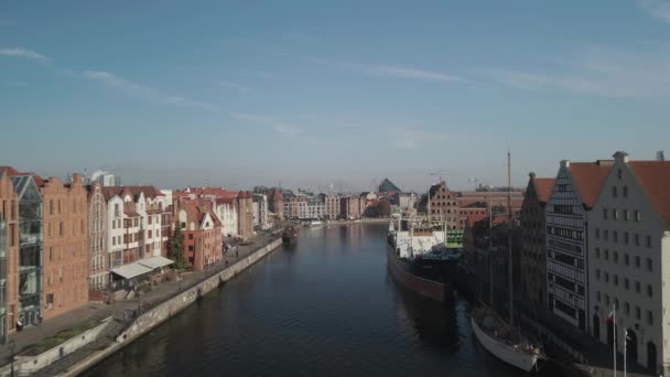 Old Town Gdansk Top View — Stock Video