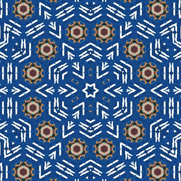 Rendered Seamless Kaleidoscope Pattern Colorful Geometrical Shapes — Foto de Stock