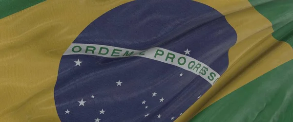 Brazil Flag Background Flying Modern Banne — ストック写真