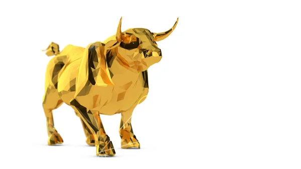 Toro Con Color Amarillo Blanco Representación —  Fotos de Stock