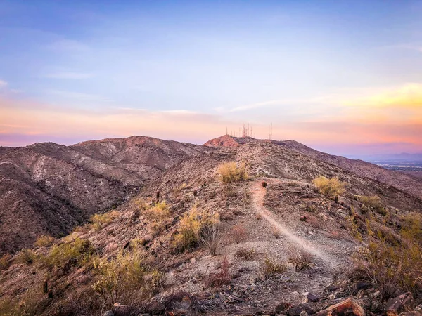 Pyramid Trail Follows Ridgeline South Mountain Phoenix Arizona —  Fotos de Stock