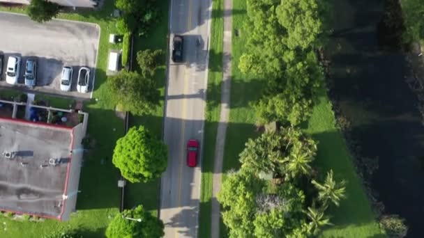 Aerial View Road City — Stock video