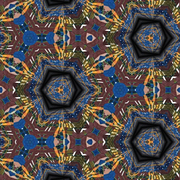 Rendered Seamless Kaleidoscope Pattern Colorful Geometrical Shapes — Stockfoto