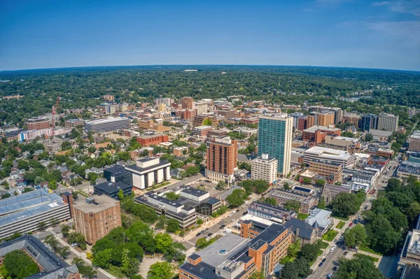 Aerial View Downtown Ann Arbor Michigan Summer — Stok fotoğraf