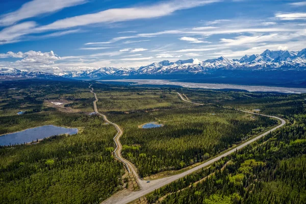 Aerial View Major Pipeline Alaska — Stock fotografie