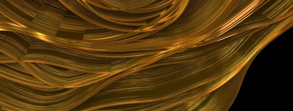 Luxus Gold Background Dynamic Flow Wave — Stockfoto