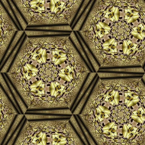 Ένα Τρισδιάστατο Σχήμα Εξαγωνικό Πολύχρωμα Γεωμετρικά Σχέδια — Φωτογραφία Αρχείου