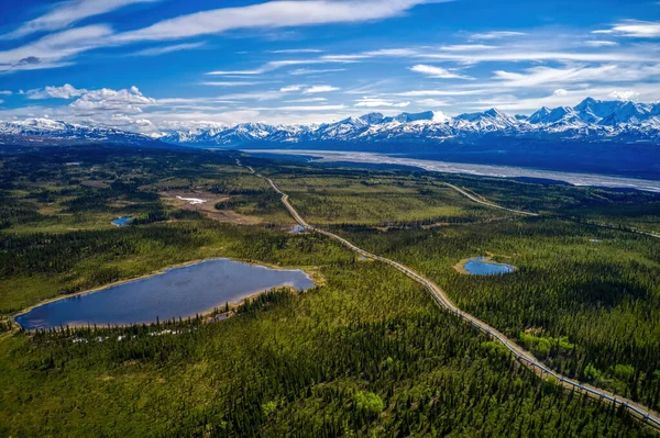 Aerial View Major Pipeline Alaska — Stock fotografie