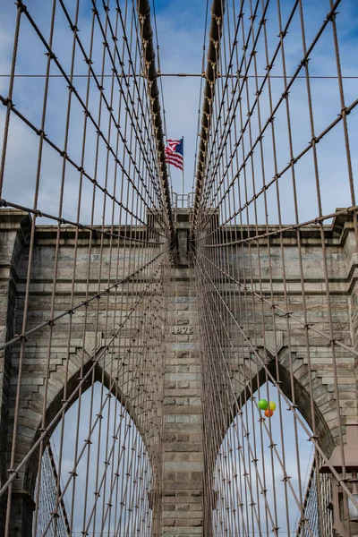 Γέφυρα Του Μπρούκλιν Στη Νέα Υόρκη — Φωτογραφία Αρχείου